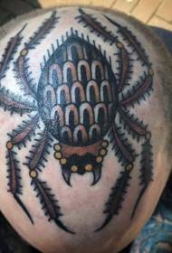 Tatuaje de araña patrón elegante e individual de tatuaxe de araña
