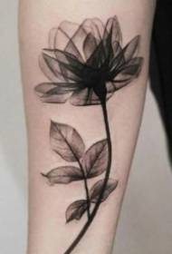 Ink flower tattoo Bèl ak bèl gwoup ti fi lank van foto tat