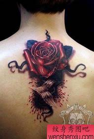 Back rose tattoo pattern picture