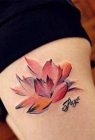 Фото татуювання лотоса для дівчат, красива мода