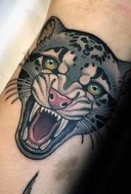 Kar leoparı Tattoo_9 hayvan kar leoparı dövme deseni resmi
