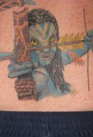 Uzorak tetovaže žena lovac u boji struka