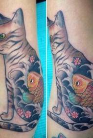 Kitty Tattoos Vario de desegnoj de tatuaj stiloj de katido