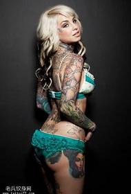 Beautiful woman tattoo pattern