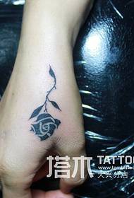 Lady tiger mouth rose tattoo