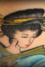 Arm color good looking geisha tattoo pattern