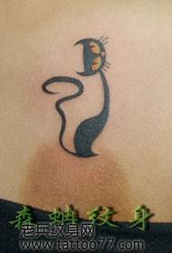 Cute totem cat tattoo pattern that girls like