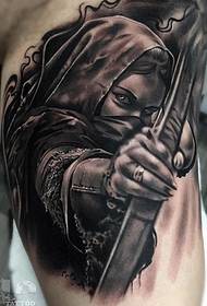 Black white woman tattoo