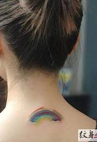 A small rainbow tattoo pattern for girls