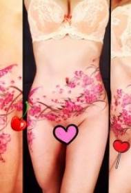 Tattoo pattern pattern pogodan za ženu prekrasnog obojenog malog cvijeta za tetovažu