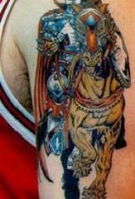 Cánh tay đầy màu sắc chiến binh viking và hình xăm ngựa