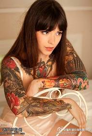 European and American fashion woman tattoo pattern