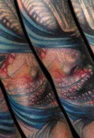 Ruka boja horor stila demonska ženska portretna tetovaža