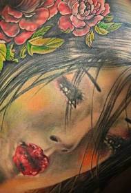 Nieuw Japans Japans geisha tattoo-patroon in schouderkleur