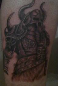 Dark powerful Viking warrior armor tattoo pattern