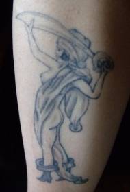 Legs simple nude pirate girl sword tattoo
