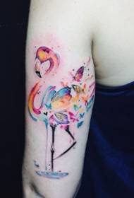 Илюстрация на татуировка на фламинго _14 снимки на произведения на татуировка на розово фламинго