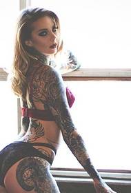 European and American girls sexy tattoo tattoos full of femininity