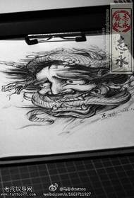 Japanese style and domineering warrior prajna tattoo pattern