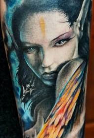 Arm color sexy female avatar tattoo pattern
