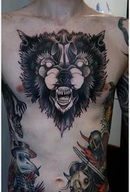 Nakakatakot na lobo tattoo