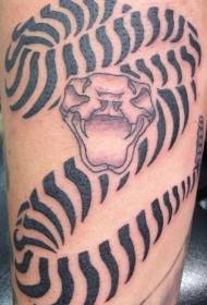 arm black tribal tiger snake tattoo pattern