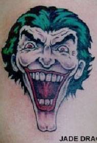Klasikong smiley clown berde na pattern ng tattoo ng buhok