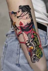Japanese-looking set of dark girl tattoo pictures