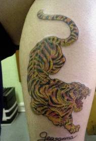 řvoucí sjezdové tygr malované tetování vzor