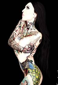 Κλασικό σέξι μόδα κορίτσι τατουάζ εκτίμηση μοτίβο