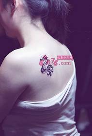 Little beauty dragon totem back shoulder tattoo picture