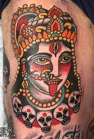 Indian religious goddess tattoo pattern