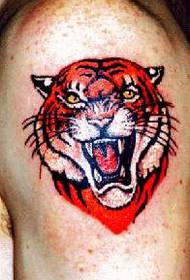 shoulder angry tiger tattoo pattern