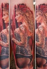 Arm vacker tjej sångare tatuering mönster