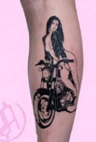 Japanese styl sm style girl tattoo manuskripillustrasie in swart en grys styl