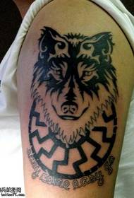 Arm wolf totem tattoo pattern