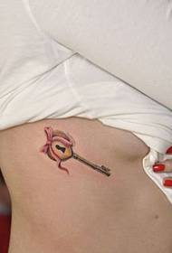 Patrón de tatuaxe clave de arco favorito de Girllike