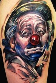 Barevné smutné klaun tetování vzor klobouk