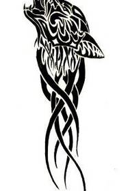 Motif de tatouage de tête de loup totem cool beau