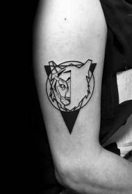 Modeli i tatuazhit me kokë Tiger me dizajn gjeometrik të modelit të tatuazhit të kokës së tigrit