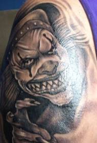 Motif de tatouage de clown tueur en dents de scie