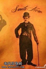 Funny Chaplin manuscript tattoo pattern