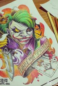 Красочный рисунок татуировки клоуна личности