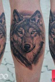Cool legs of male wolf tattoos