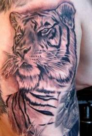 задняя черная татуировка тигра