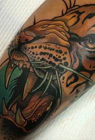 arm roaring tiikeri väri tatuointi malli 128904 - akvarelli tiikeri realistinen tatuointi malli