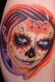 Црвенокоса смрт девојка тетоважа шема