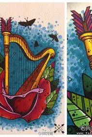 Een prachtig populair harp tattoo manuscript
