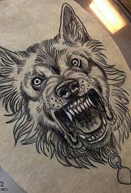 Manuscript classic wolf tattoo pattern