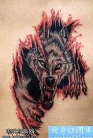 Torn leather wolf tattoo pattern